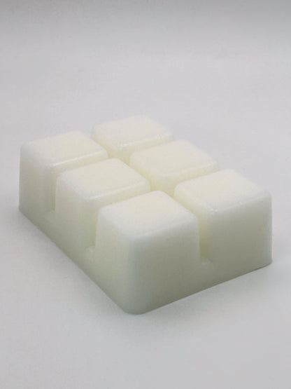 Angled view of Passionfruit & Mango 85g wax melt bar by Hellomelts, highlighting 6 cubed bar design